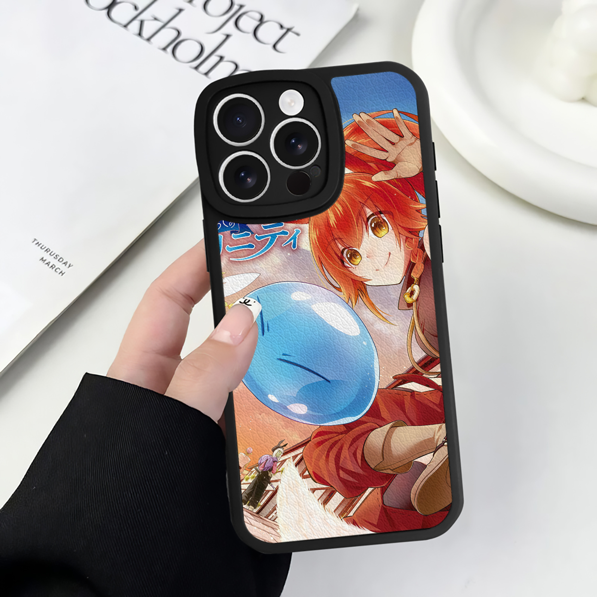 （画像用） 転スラ Regarding Reincarnated to Slime 【iPhone 16シリーズ対応】シリコンスマホケース（レザー調） 材質：シリコン
